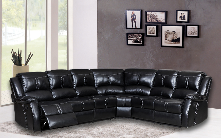 Lorraine Bel-Aire Ebony Left Facing Reclining Sectional lifestyle